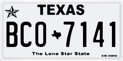 TX license plate BCO7141