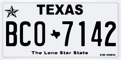 TX license plate BCO7142