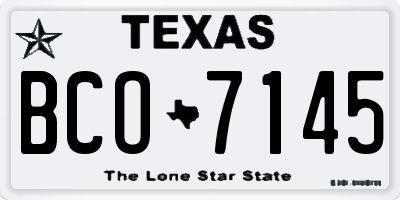 TX license plate BCO7145