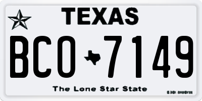TX license plate BCO7149
