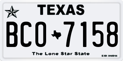 TX license plate BCO7158
