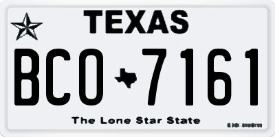TX license plate BCO7161