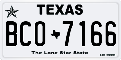 TX license plate BCO7166
