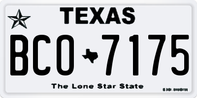 TX license plate BCO7175