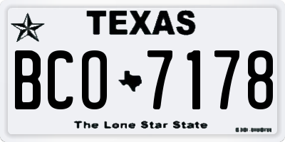 TX license plate BCO7178