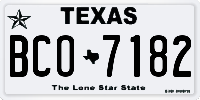TX license plate BCO7182