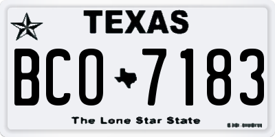TX license plate BCO7183
