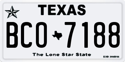 TX license plate BCO7188