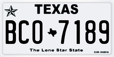 TX license plate BCO7189