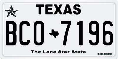 TX license plate BCO7196
