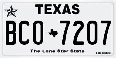 TX license plate BCO7207