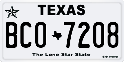 TX license plate BCO7208