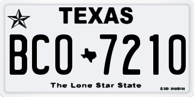 TX license plate BCO7210