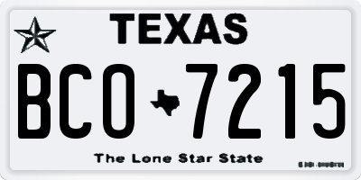 TX license plate BCO7215