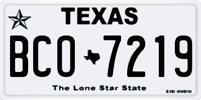 TX license plate BCO7219
