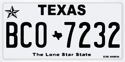 TX license plate BCO7232