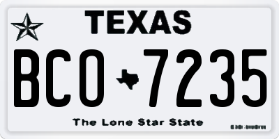 TX license plate BCO7235