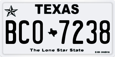 TX license plate BCO7238