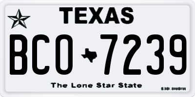 TX license plate BCO7239