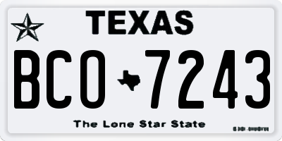 TX license plate BCO7243
