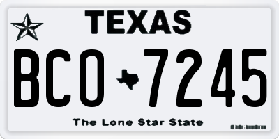 TX license plate BCO7245