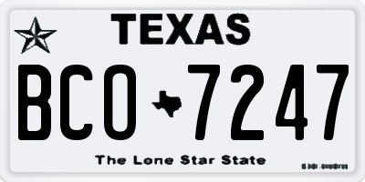 TX license plate BCO7247