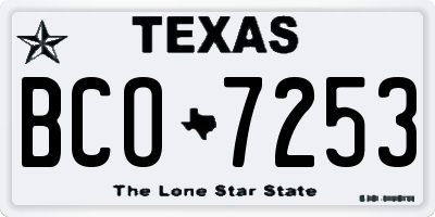 TX license plate BCO7253