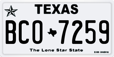 TX license plate BCO7259