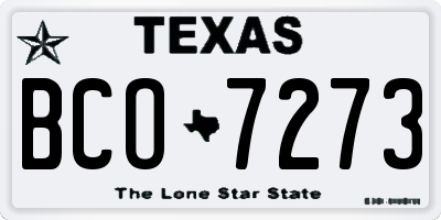TX license plate BCO7273