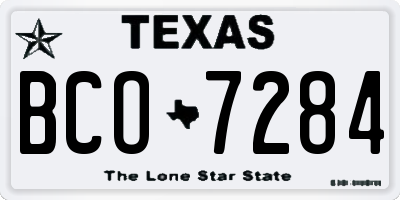 TX license plate BCO7284