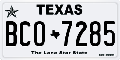 TX license plate BCO7285