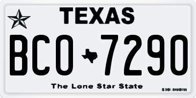 TX license plate BCO7290
