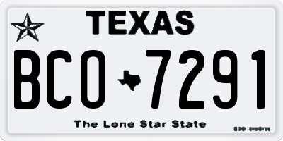 TX license plate BCO7291