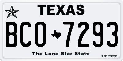 TX license plate BCO7293