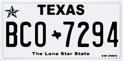TX license plate BCO7294