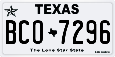 TX license plate BCO7296
