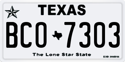 TX license plate BCO7303