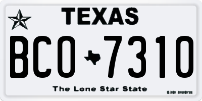 TX license plate BCO7310