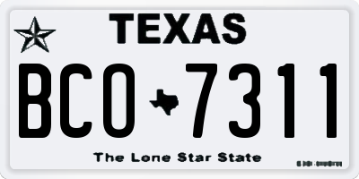 TX license plate BCO7311
