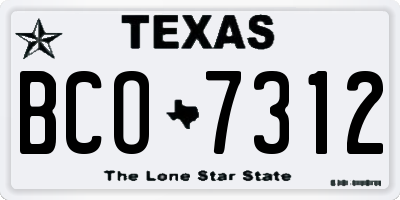 TX license plate BCO7312