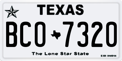 TX license plate BCO7320