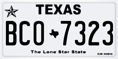 TX license plate BCO7323