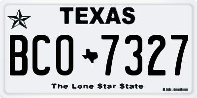 TX license plate BCO7327