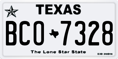 TX license plate BCO7328