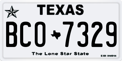 TX license plate BCO7329