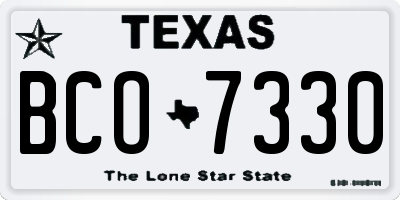 TX license plate BCO7330