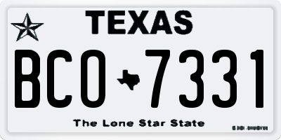 TX license plate BCO7331