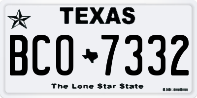TX license plate BCO7332