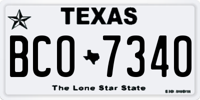 TX license plate BCO7340