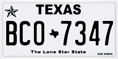 TX license plate BCO7347